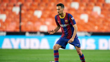 Sergio Busquets of FC Barcelona in action. (Photo by Manuel Queimadelos/Quality Sport Images/Getty Images)