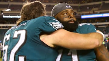 Jason Peters, Jason Kelce, Philadelphia Eagles. (Photo by Mitchell Leff/Getty Images)