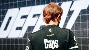 BUSAN, SOUTH KOREA - MAY 24: Rasmus "caPs" Borregaard Winther of G2 Esports appears onstage after the match at the League of Legends - Mid-Season Invitational Rumble Stage on May 24, 2022 in Busan, South Korea. (Photo by Colin Young-Wolff/Riot Games)