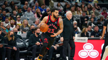 Mar 9, 2022; San Antonio, Texas, USA; Toronto Raptors guard Fred VanVleet (23) Mandatory Credit: Daniel Dunn-USA TODAY Sports