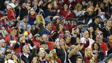 May 6, 2016; Anaheim, CA, USA; The Guinness World Record for selfie sticks used at once is achieved by fans during the fourth inning between the Los Angeles Angels and the Tampa Bay Rays at Angel Stadium of Anaheim. Mandatory Credit: Richard Mackson-USA TODAY Sports
