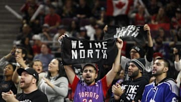 Dec 19, 2014; Auburn Hills, MI, USA; The Toronto Raptors fans cheer from the stands during the third quarter against the Detroit Pistons at The Palace of Auburn Hills. The Raptors won 110-100. Mandatory Credit: Raj Mehta-USA TODAY Sports