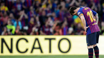 SEVILLIA, SPAIN - MAY 25: Lionel Messi of FC Barcelona during the Spanish Copa del Rey match between FC Barcelona v Valencia at the Benito Villamarin Stadium on May 25, 2019 in Sevillia Spain (Photo by David S. Bustamante/Soccrates/Getty Images)