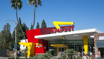 LOS ANGELES, CA - AUGUST 7: The In-N-Out fast food hamburger restaurant in Westwood Village is viewed on August 7, 2018 in Los Angeles, California. Millions of tourists flock to the Los Angeles area to visit dozens of top attractions including, the beach communities, Hollywood Boulevard, and Rodeo Drive in nearby Beverly Hills. (Photo by George Rose/Getty Images)