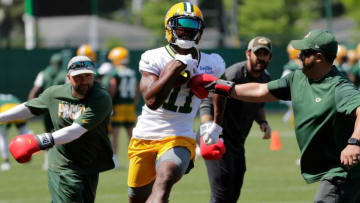 Green Bay Packers wide receiver Devin Funchess (11) participates in minicamp practice Wednesday, June 9, 2021, in Green Bay, Wis. Dan Powers/USA TODAY NETWORK-WisconsinApc Packersminicamp 0609210171djp