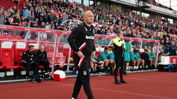 STOKE ON TRENT, ENGLAND - AUGUST 31: Alex Neil, Manager of Stoke City looks on ahead of the Sky Bet Championship between Stoke City and Swansea City at Bet365 Stadium on August 31, 2022 in Stoke on Trent, England. (Photo by Lewis Storey/Getty Images)