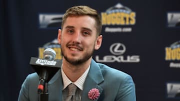 DENVER, CO - JUNE 27: The Denver Nuggets introduce Tyler Lydon to the media during a press conference on June 27, 2017 at the Pepsi Center in Denver, Colorado. NOTE TO USER: User expressly acknowledges and agrees that, by downloading and/or using this Photograph, user is consenting to the terms and conditions of the Getty Images License Agreement. Mandatory Copyright Notice: Copyright 2017 NBAE (Photo by Garrett W. Ellwood/NBAE via Getty Images)