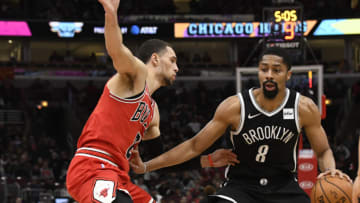 Spencer Dinwiddie, Zach LaVine, Chicago Bulls Mandatory Credit: David Banks-USA TODAY Sports