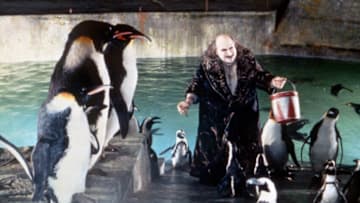 American actor Danny DeVito on the set of Batman Returns, directed by Tim Bruton. (Photo by Warner Bros. Pictures/Sunset Boulevard/Corbis via Getty Images)