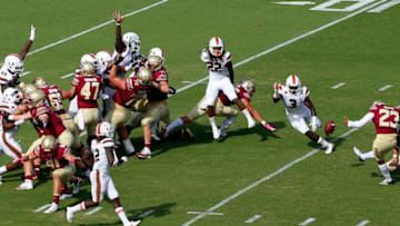 TALLAHASSEE, FL - OCTOBER 7: Place kicker Ricky Aguayo