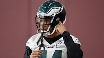 BLOOMINGTON, MN - JANUARY 31: Ronald Darby #41 of the Philadelphia Eagles looks on during Super Bowl LII practice on January 31, 2018 at the University of Minnesota in Minneapolis, Minnesota. The Philadelphia Eagles will face the New England Patriots in Super Bowl LII on February 4th. (Photo by Hannah Foslien/Getty Images)