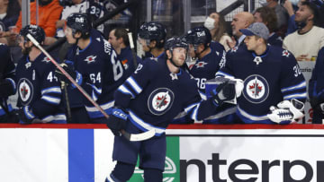 Winnipeg Jets, Jansen Harkins (12). Mandatory Credit: James Carey Lauder-USA TODAY Sports