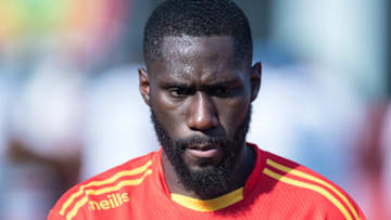 West Ham's Arthur Masuaku is on his back to England after picking up a knee injury while on international duty with DR Congo. (Photo by Sebastian Frej/MB Media/Getty Images)