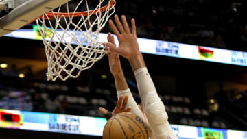 Jonas Valanciunas, New Orleans Pelicans. Dwight Powell, Dallas Mavericks. (Photo by Sean Gardner/Getty Images)