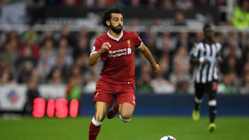 NEWCASTLE UPON TYNE, ENGLAND - OCTOBER 01: Liverpool player Mohamed Salah in action during the Premier League match between Newcastle United and Liverpool at St. James Park on October 1, 2017 in Newcastle upon Tyne, England. (Photo by Stu Forster/Getty Images)