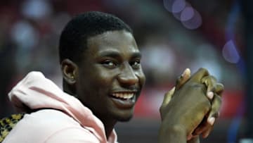 LAS VEGAS, NV - JULY 06: Jaren Jackson Jr. #13 of the Memphis Grizzlies watches a 2018 NBA Summer League game between the Oklahoma City Thunder and the Charlotte Hornets at the Thomas & Mack Center on July 6, 2018 in Las Vegas, Nevada. The Hornets defeated the Thunder 88-87. NOTE TO USER: User expressly acknowledges and agrees that, by downloading and or using this photograph, User is consenting to the terms and conditions of the Getty Images License Agreement. (Photo by Ethan Miller/Getty Images)