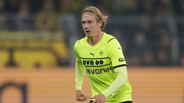 DORTMUND, GERMANY - NOVEMBER 3: Julian Brandt of Borussia Dortmund during the UEFA Champions League match between Borussia Dortmund v Ajax at the Signal Iduna Park on November 3, 2021 in Dortmund Germany (Photo by Rico Brouwer/Soccrates/Getty Images)