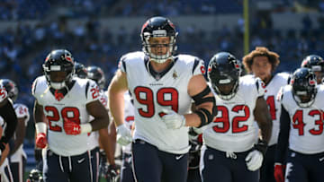 INDIANAPOLIS, IN - SEPTEMBER 30: J.J. Watt #99 of the Houston Texans (Photo by Bobby Ellis/Getty Images)