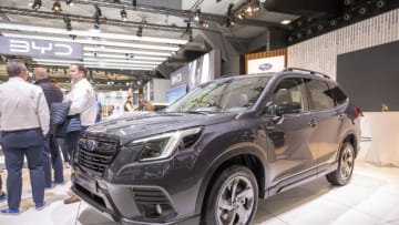 BRUSSELS, BELGIUM - JANUARY 13: Subaru Forester SUV car at Brussels Expo on January 13, 2023 in Brussels, Belgium. (Photo by Sjoerd van der Wal/Getty Images)