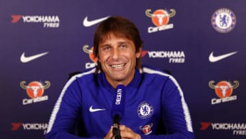 COBHAM, ENGLAND - SEPTEMBER 29: Chelsea Head Coach Antonio Conte talks to the media at Chelsea Training Ground on September 29, 2017 in Cobham, England. (Photo by Bryn Lennon/Getty Images)