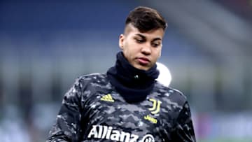 STADIO GIUSEPPE MEAZZA, MILANO, ITALY - 2022/01/23: Kaio Jorge of Juventus Fc during warm up before the Serie A match between Ac Milan and Juventus Fc. The match ends in a tie 0-0. (Photo by Marco Canoniero/LightRocket via Getty Images)