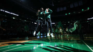 BOSTON, MA - MAY 13: The Boston Celtics are introduced prior to Game One of the Eastern Conference Finals against the Cleveland Cavaliers of the 2018 NBA Playoffs at TD Garden on May 13, 2018 in Boston, Massachusetts. (Photo by Maddie Meyer/Getty Images)