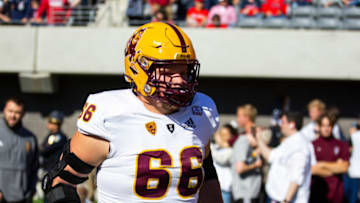 Auburn footballNov 25, 2022; Tucson, Arizona, USA; Arizona State Sun Devils offensive lineman Ben Scott (66) against the Arizona Wildcats during the Territorial Cup at Arizona Stadium. Mandatory Credit: Mark J. Rebilas-USA TODAY Sports