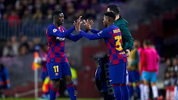 Anssumane Fati substitutes Ousmane Dembele of FC Barcelona (Photo by Quality Sport Images/Getty Images)