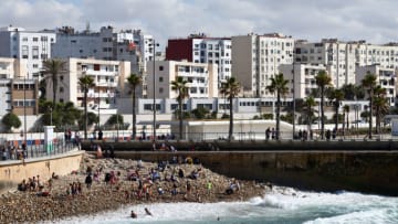 CASABLANCA, MOROCCO - JUNE 20: View of Casablanca from the esplanade of the mosque Hassan II on June 20, 2019 in Casablanca, Morocco. (Photo by Frédéric Soltan/Corbis via Getty Images)