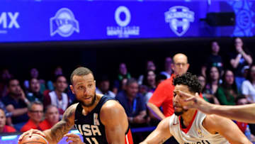 MEXICO CITY - JUNE 28: Trey McKinney Jones #11 of USA handles the ball against Mexico on June 28, 2018 at Palacio de Los Deportes in Mexico City, Mexico. NOTE TO USER: User expressly acknowledges and agrees that, by downloading and or using this photograph, User is consenting to the terms and conditions of the Getty Images License Agreement. Mandatory Copyright Notice: Copyright 2018 NBAE (Photo by Jesse D. Garrabrant/NBAE via Getty Images)