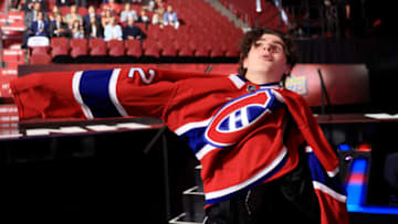MONTREAL, QUEBEC - JULY 08: Cedrick Guindon is selected by the Montreal Canadiens. (Photo by Bruce Bennett/Getty Images)