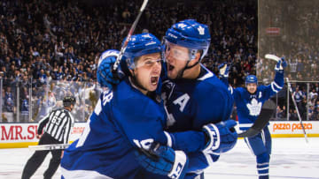 Toronto Maple Leafs - Mitch Marner and Morgan Rielly (Photo by Mark Blinch/NHLI via Getty Images)