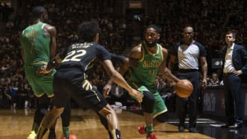 TORONTO, CANADA - DECEMBER 25: Brad Wanamaker #9 of the Boston Celtics handles the ball against the Toronto Raptors on December 25, 2019 at the Scotiabank Arena in Toronto, Ontario, Canada. NOTE TO USER: User expressly acknowledges and agrees that, by downloading and or using this Photograph, user is consenting to the terms and conditions of the Getty Images License Agreement. Mandatory Copyright Notice: Copyright 2019 NBAE (Photo by Mark Blinch/NBAE via Getty Images)