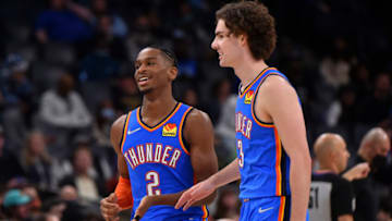 OKC Thunder guard Shai Gilgeous-Alexander and teammate Josh Giddey Credit: Justin Ford-USA TODAY Sports