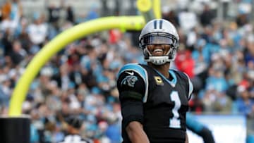 Cam Newton looks good and is having fun in training camp with Carolina. (Photo by Streeter Lecka/Getty Images)