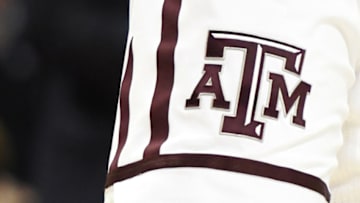 CHARLOTTE, NC - MARCH 16: The Texas A&M Aggies logo on a pair of shorts during the first round of the 2018 NCAA Men's Basketball Tournament against the Providence Friars at the Spectrum Center on March 16, 2018 in Charlotte, North Carolina. The Aggies are pursing a top St. John's basketball prospect (Photo by Mitchell Layton/Getty Images)