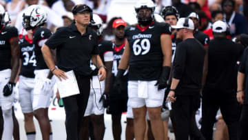 Cincinnati Bearcats head coach Scott Satterfield during game against Eastern Kentucky at Nippert Stadium.