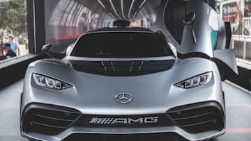 CHICHESTER, UNITED KINDOM - JULY 12: The Mercedes-Benz AMG Project one on display at Goodwood Festival of Speed 2018. It was first unveiled at the 2017 Frankfurt Motor show, and is due to be in full production in 2019. The car uses Formula One technology, and is considered an F1 car for the road. The production of the car is planned to be 275 units at a price of £2 million per unit, all of which have been already sold. (Photo by Martyn Lucy/Getty Images)