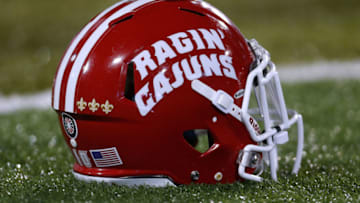 NEW ORLEANS, LA - SEPTEMBER 24: A Louisiana-Lafayette Ragin Cajuns helmet (Photo by Jonathan Bachman/Getty Images)