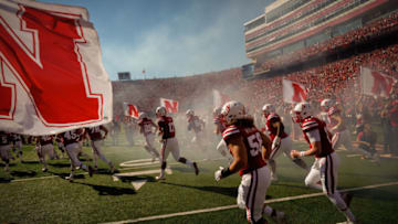LINCOLN, NE - SEPTEMBER 26: The Nebraska Cornhuskers take the field before their game against the Southern Miss Golden Eagles at Memorial Stadium on September 26, 2015 in Lincoln, Nebraska. (Photo by Eric Francis/Getty Images)