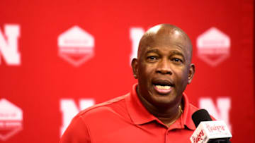 Nebraska Cornhuskers interim head coach Mickey Joseph speaks to the media (Kayla Wolf-USA TODAY Sports)