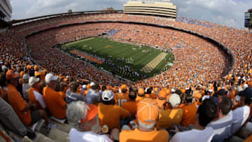 KNOXVILLE, TN - SEPTEMBER 12: A general view of the stadium during a game between the UCLA Bruins and the Tennessee Volunteers on September 12, 2009 at Neyland Stadium in Knoxville, Tennessee. UCLA beat Tennessee 19-15. (Photo by Joe Murphy/Getty Images)