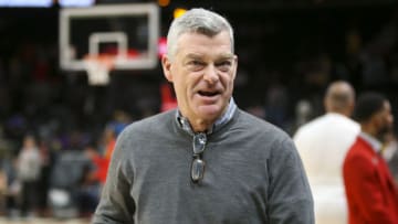 Dec 15, 2019; Atlanta, GA, USA; Atlanta Hawks owner Tony Ressler on the court before a game against the Los Angeles Lakers at State Farm Arena. Mandatory Credit: Brett Davis-USA TODAY Sports