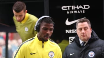MIDDLESBROUGH, ENGLAND - MARCH 11: Kelechi Iheanacho of Manchester City arrives at the stadium prior to The Emirates FA Cup Quarter-Final match between Middlesbrough and Manchester City at Riverside Stadium on March 11, 2017 in Middlesbrough, England. (Photo by Ian MacNicol/Getty Images)