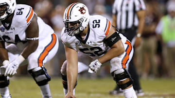 Auburn footballSTARKVILLE, MS - OCTOBER 06: Nick Brahms #52 of the Auburn Tigers guards during a game against the Mississippi State Bulldogs at Davis Wade Stadium on October 6, 2018 in Starkville, Mississippi. (Photo by Jonathan Bachman/Getty Images)