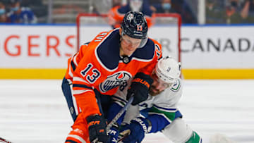 Jesse Puljujarvi #13, Edmonton Oilers Mandatory Credit: Perry Nelson-USA TODAY Sports