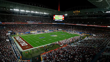 MIAMI, FL - DECEMBER 29: A general view of Hard Rock Stadium during the College Football Playoff Semifinal at the Capital One Orange Bowl between the Alabama Crimson Tide and the Oklahoma Sooners at Hard Rock Stadium on December 29, 2018 in Miami, Florida. (Photo by Michael Reaves/Getty Images)