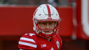LINCOLN, NE - SEPTEMBER 02: Quarterback Tristan Gebbia #14 of the Nebraska Cornhuskers warms up before the game against the Arkansas State Red Wolves at Memorial Stadium on September 2, 2017 in Lincoln, Nebraska. (Photo by Steven Branscombe/Getty Images)