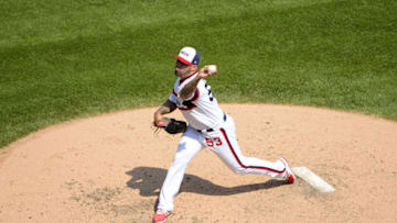 CHICAGO - AUGUST 12: Hector Santiago #53 of the Chicago White Sox pitches against the Cleveland Indians on August 12, 2018 at Guaranteed Rate Field in Chicago, Illinois. (Photo by Ron Vesely/MLB Photos via Getty Images)