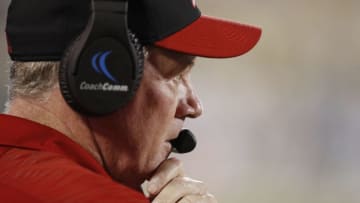 LOUISVILLE, KY - OCTOBER 05: Head coach Bobby Petrino of the Louisville Cardinals looks on in the second half of the game against the Georgia Tech Yellow Jackets at Cardinal Stadium on October 5, 2018 in Louisville, Kentucky. (Photo by Joe Robbins/Getty Images)